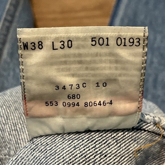 Men's VTG Levis 501 Original Fit Denim Jeans 38x30 Blue USA Made Button Fly 90s - Picture 12 of 12